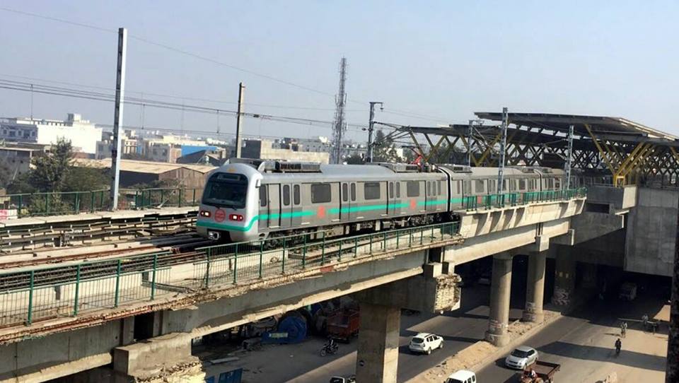 मुंडका-बहादुरगढ़ ट्रेक पर मेट्रो का टेस्ट रन