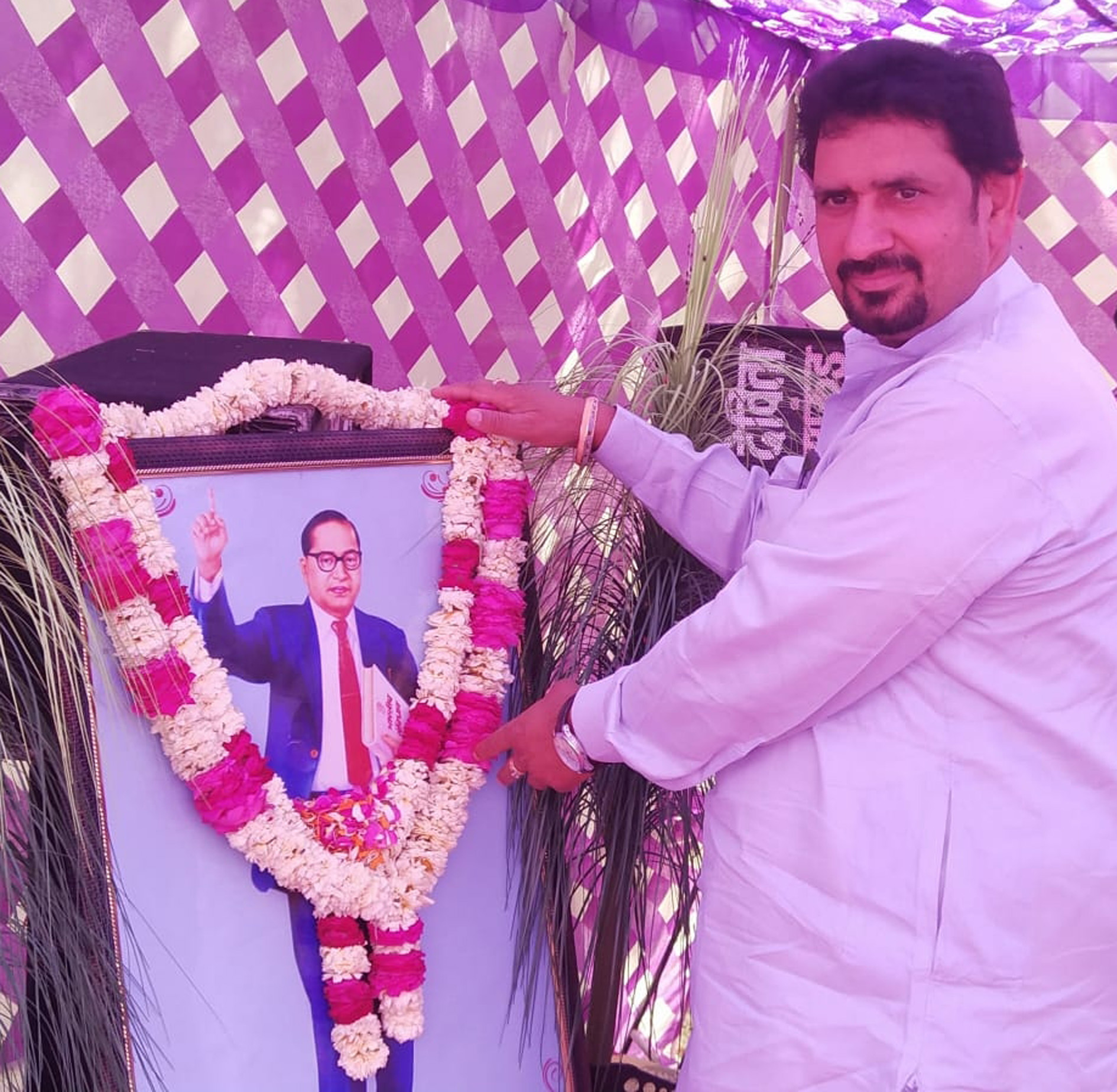कांग्रेस नेता सतपाल राठी ने जयंती पर किया बाबा साहेब को नमन