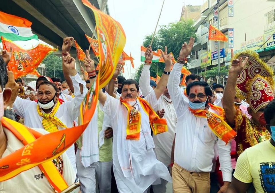 राम भक्तों की भावनाओं का हुआ सम्मान : कौशिक - पूर्व विधायक नरेश कौशिक के नेतृत्व में निकली विजय शोभा यात्रा
